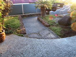 Japanese Garden with ugly grass and dirt