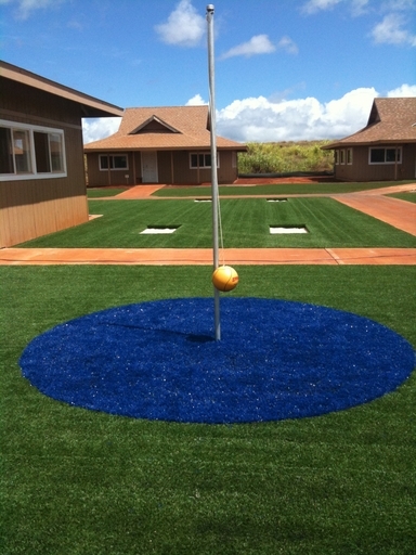 teather ball court with artificial turf